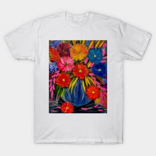 Colorful flowers in a bowl vase T-Shirt